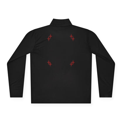 Quarter-Zip Pullover • Red Star Graphic "LIFEOF3TYMS" Chest & Back Accent