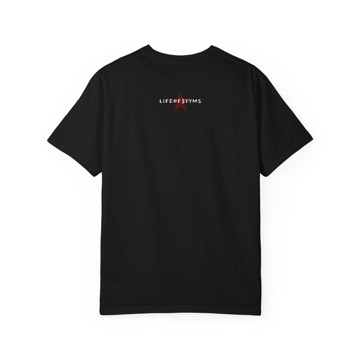 Star Accent T-Shirt — Red Graphic Stars Chest & Hip Print