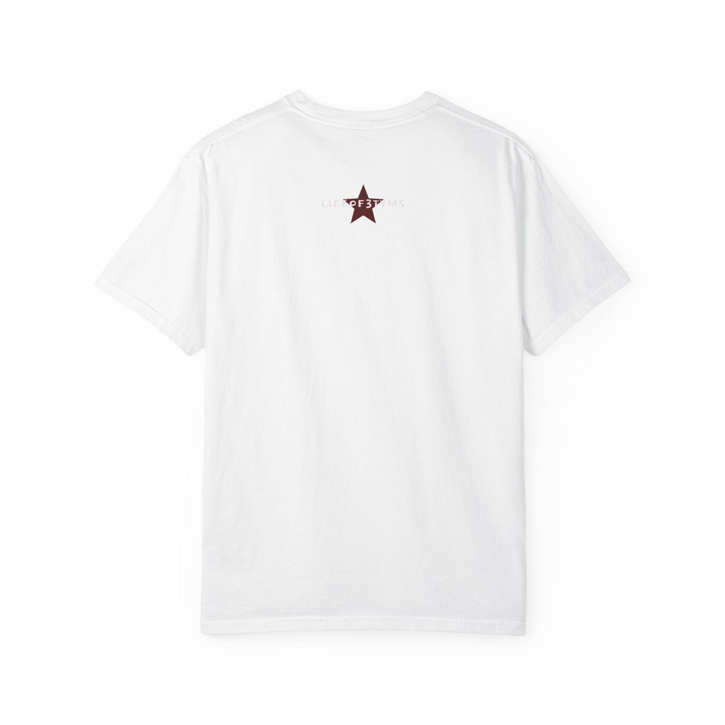 Star Accent T-Shirt — Red Graphic Stars Chest & Hip Print